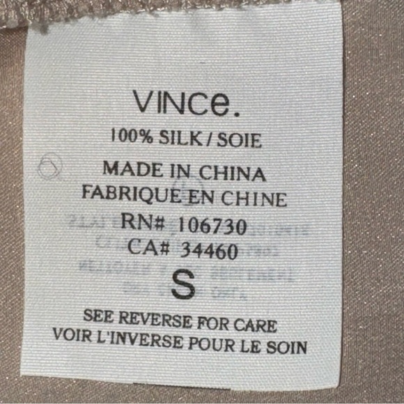 Vince Champagne Silk Pullover Blouse Tee - Picture 15 of 16